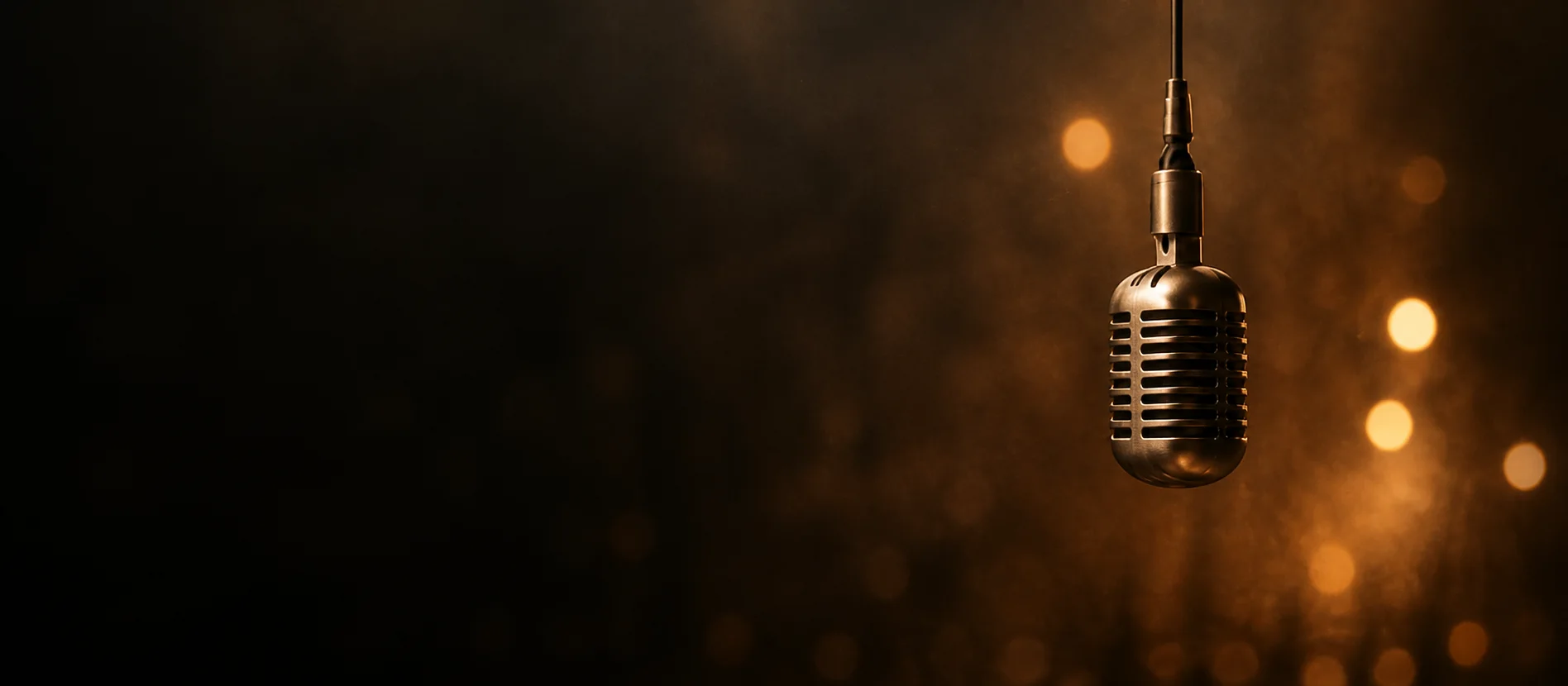 Microphone de scène dans une lumière ambrée